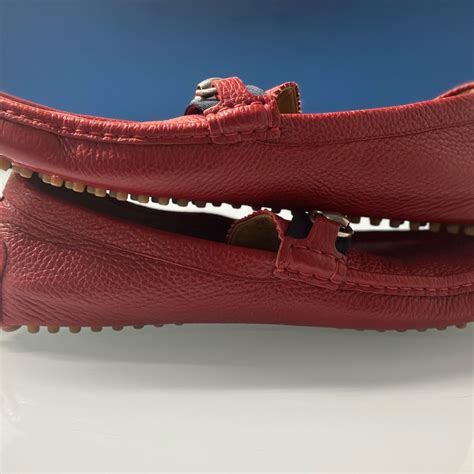 gucci mens 9.5g red pebbled damo horsebit web driving moccasin|Gucci .